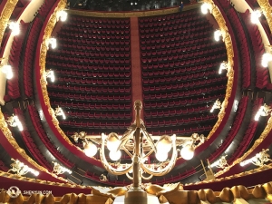 A view of the hall from the fifth balcony. (Photo by projectionist Regina Dong)