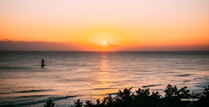 Dancer Michelle Wu takes a turn capturing the picturesque sunrise over the Sea of Japan.