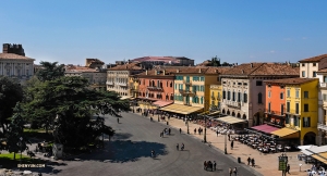 Shen Yun New York Company passes through Verona, Italy. A view from atop the Arena di Verona Roman amphitheater. (Photo by dancer Felix Sun)