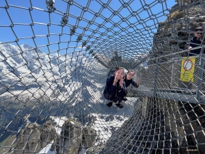 What's more exhilarating than the Thrill Walk? 
A crawl tunnel made of steel cable. For the views, it's all worth it.